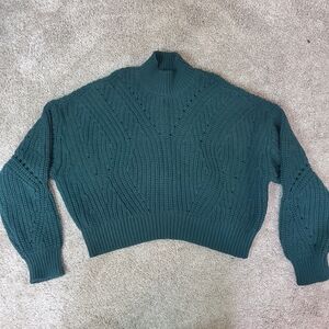 Lottie Moss x PacSun Forest Green Chunky Knit Mock Neck Sweater, Size M